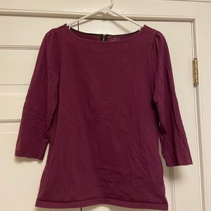 Loft purple long sleeve blouse, M